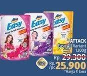 Promo Harga ATTACK Easy Detergent Liquid Lively Energetic, Sparkling Blooming, Sweet Glamour 1200 ml - LotteMart