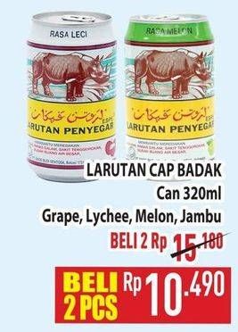 Promo Harga Cap Badak Larutan Penyegar Anggur, Leci, Melon, Jambu 320 ml - Hypermart