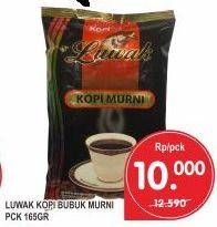 Promo Harga Luwak Kopi Murni Premium 165 gr - Superindo