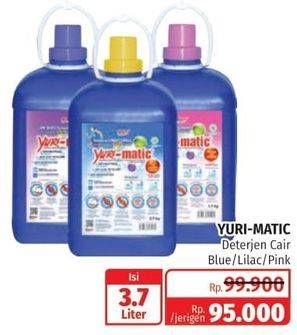 Promo Harga YURI MATIC Detergent Liquid Blue, Floral, Lavender 3700 gr - Lotte Grosir