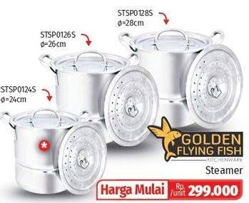 Promo Harga GOLDEN FLYING FISH Steamer Stainless Steel 2 Susun 30 cm  - Lotte Grosir