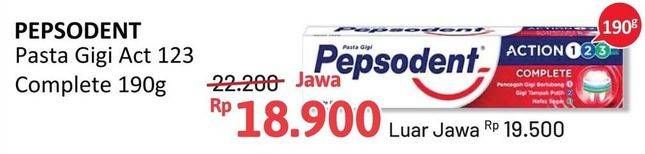 Promo Harga Pepsodent Pasta Gigi Action 123 Complete 190 gr - Alfamidi