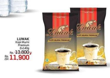 Promo Harga Luwak Kopi Murni Premium per 2 bag 140 gr - LotteMart