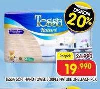 Promo Harga Tessa Soft Hand Tissue Nature Unbleach 300 pcs - Superindo