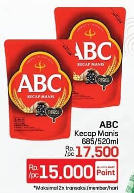 Promo Harga ABC Kecap Manis 520 ml - LotteMart
