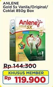 Promo Harga Anlene Gold Plus 5x Hi-Calcium Vanila, Coklat, Original 885 gr - Indomaret