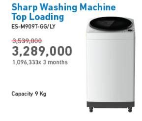 Promo Harga SHARP ES-M909T-GG | Washing Machine Top Loading Capacity 9 kg  - Electronic City