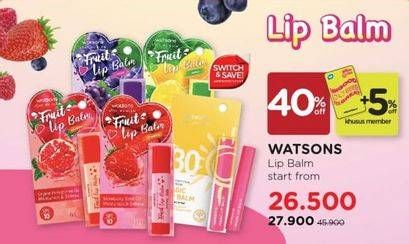 Promo Harga Watsons Fruity Lip Balm 3 gr - Watsons