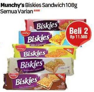 Promo Harga BISKIES Sandwich Biscuit All Variants per 2 bungkus 108 gr - Carrefour