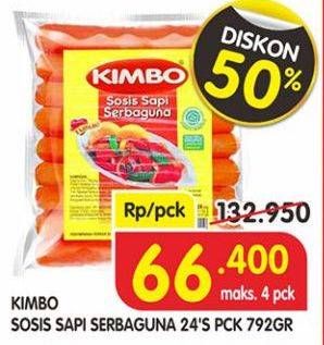 Promo Harga KIMBO Sosis Sapi Serbaguna per 24 pcs 792 gr - Superindo