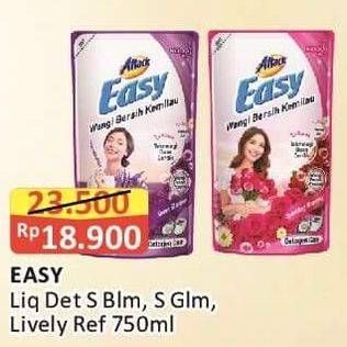 Promo Harga Attack Easy Detergent Liquid Lively Energetic, Sparkling Blooming, Sweet Glamour 750 ml - Alfamart