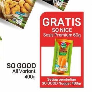 Promo Harga So Good Chicken Nugget All Variants 400 gr - LotteMart
