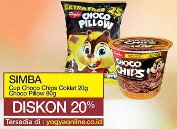 Promo Harga SIMBA Cereal Choco Chips 20gr/Choco Pillow 80gr  - Yogya