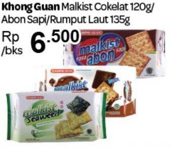 Promo Harga KHONG GUAN Malkist Salut Cokelat, Abon Sapi, Seaweed 135 gr - Carrefour