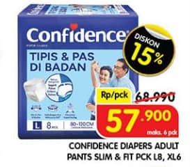 Promo Harga Confidence Adult Pants Tipis & Pas Di Badan L8, XL6 6 pcs - Superindo