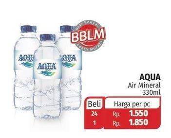 Promo Harga AQUA Air Mineral 330 ml - Lotte Grosir