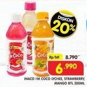 Promo Harga Inaco Im Coco Drink Lychee, Strawberry, Mango 350 ml - Superindo