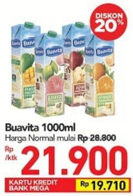 Promo Harga BUAVITA Fresh Juice 1000 ml - Carrefour