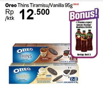 Promo Harga OREO Thins Tiramisu, Vanilla 95 gr - Carrefour