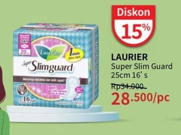 Promo Harga Laurier Super Slimguard Day 25cm 16 pcs - Guardian