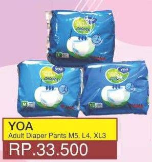 Promo Harga YOA Adult Diapers Pants M5, L4, XL3  - Yogya