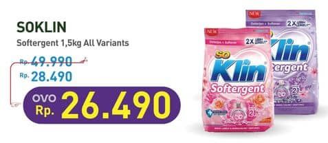 Promo Harga So Klin Softergent All Variants 1500 gr - Hypermart