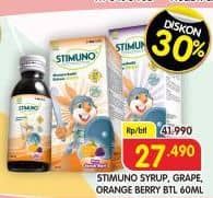 Promo Harga Stimuno Restores Immunes Syrup Grape, Orange Berry 60 ml - Superindo