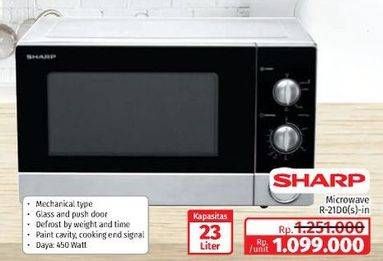 Promo Harga SHARP R-21D0(S)IN Straight Microwave Oven 23L 23000 ml - Lotte Grosir