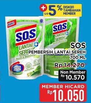 Promo Harga SOS Pembersih Lantai Sereh 700 ml - Hypermart
