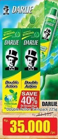 Promo Harga DARLIE Toothpaste Double Action Twin Pack 225 gr - Hari Hari