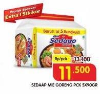 Promo Harga SEDAAP Mie Goreng per 5 pcs 90 gr - Superindo