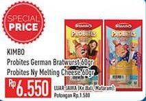 Promo Harga Kimbo Probites Original German Bratwurst, New York Melting Cheese 1 pcs - Hypermart