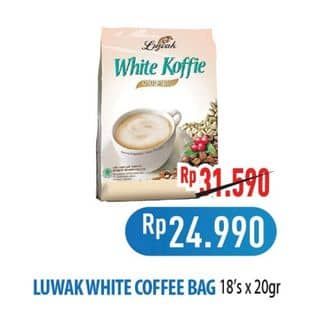 Promo Harga Luwak White Koffie Original per 18 sachet 20 gr - Hypermart