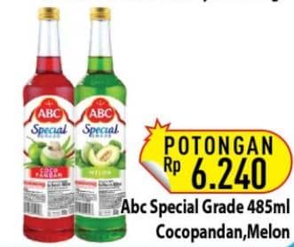 Promo Harga ABC Syrup Special Grade Coco Pandan, Melon 485 ml - Hypermart