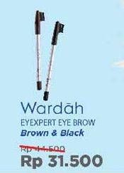 Promo Harga WARDAH Eyexpert Eyebrow Brown, Black  - Indomaret