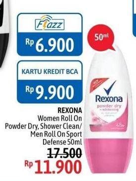 Promo Harga Women ROll On Powder Dry, Shower Clean/Men Roll On Sport Defense 50ml  - Alfamidi