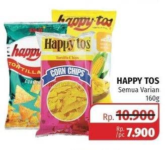 Promo Harga HAPPY TOS Tortilla Chips All Variants 160 gr - Lotte Grosir