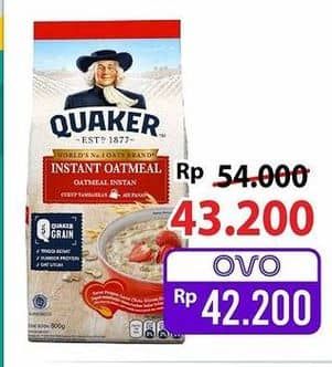 Promo Harga Quaker Oatmeal Instant 800 gr - Alfamart