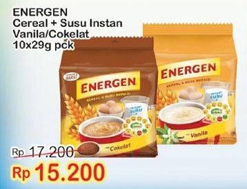 Promo Harga ENERGEN Cereal Instant Chocolate, Vanilla per 10 sachet 29 gr - Indomaret