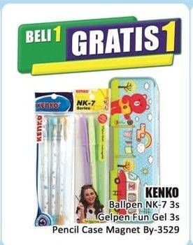 Promo Harga KENKO Ballpen NK-7/Gelpen Fun Gel/Pencil Case Magnet By-3529  - Hari Hari