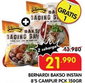 Promo Harga Bernardi Bakso Instan 8 pcs - Superindo