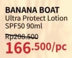 Banana Boat Ultra Protect Sunscreen Lotion SPF50 90 ml Diskon 20%, Harga Promo Rp166.500, Harga Normal Rp208.500