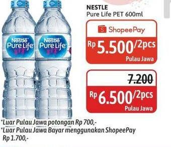 Promo Harga Nestle Pure Life Air Mineral 600 ml - Alfamidi