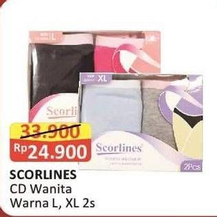 Promo Harga Scorlines Women's Underwear L, XL 2 pcs - Alfamart