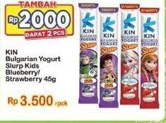 Promo Harga KIN Bulgarian Yogurt Slurp Kids Blueberry, Strawberry 45 gr - Indomaret
