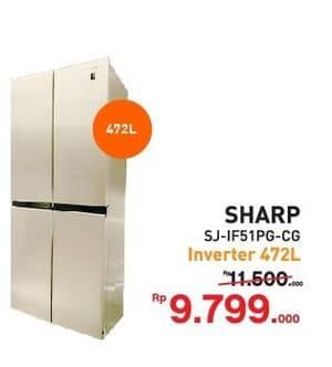 Promo Harga Sharp SJ-IF51PG-CG Kulkas Inverter  - Yogya