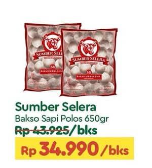 Promo Harga Sumber Selera Bakso Sapi Polos 50 pcs - TIP TOP