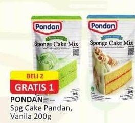 Promo Harga Pondan Sponge Cake Mix Pandan, Vanilla 200 gr - Alfamart
