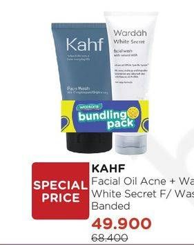 Promo Harga KAHF Facial Oil Acne + WARDAH White Secret Facial Wash  - Watsons