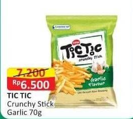 Promo Harga TIC TIC Snack Crunchy Stick Garlic / Bawang 70 gr - Alfamart
